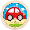 foto van Hape Vormenpuzzel Spinning Transport Junior 20 Cm Hout 4-delig