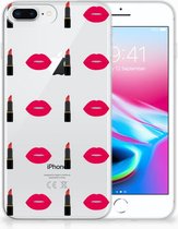 TPU Siliconen Backcase Hoesje iPhone 8 Plus | 7 Plus Design Lipstick Kiss
