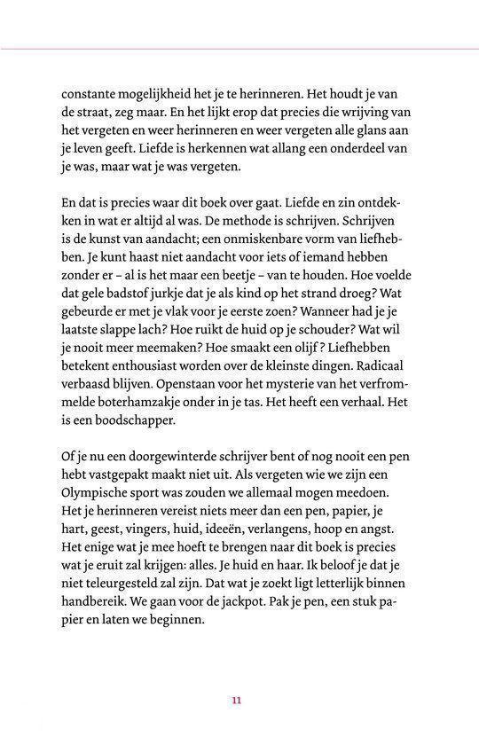 Tekstpagina met een paragraaf over liefde en een schrijfster.
