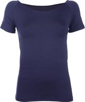 RJ Bodywear - Pure Color Ronde (boot) Hals T-shirt Blauw - S