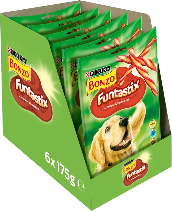 Bonzo Funtastix - Hondensnack Bacon & Kaas - 6 x 175g