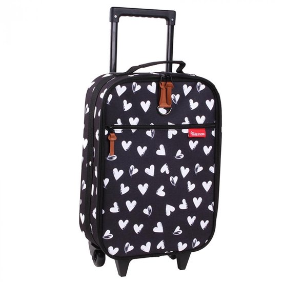 Kidzroom Hearts Handbagage koffer 40 cm - Zwart - Kidzroom