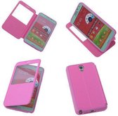 View Cover Pink Samsung Galaxy Note 3 Neo Stand Case TPU Book-style