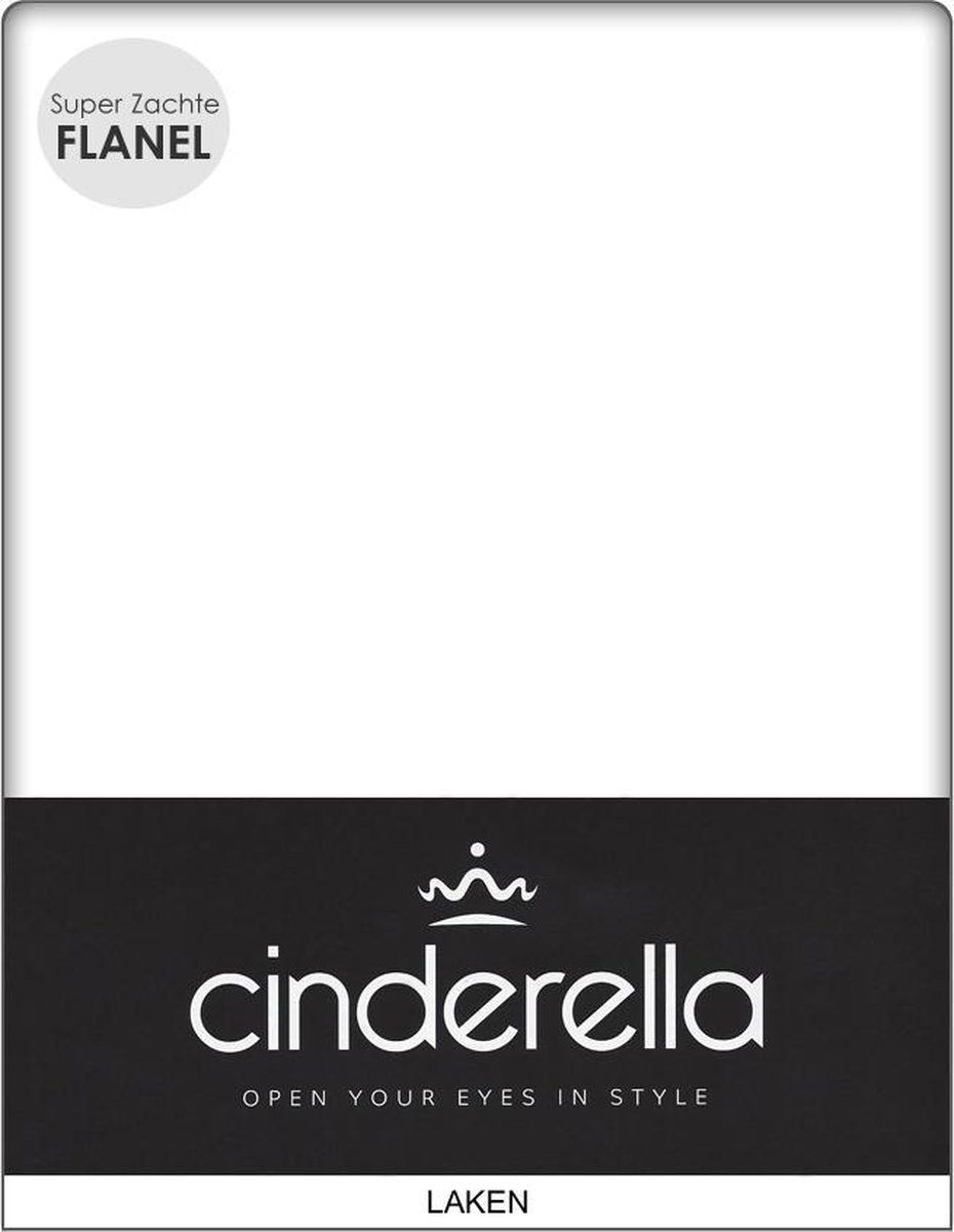 Cinderella Flanellen Lakens Wit-200 x 260 cm - Cinderella