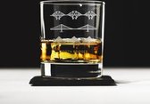 Just Slate Company Whiskyglas Fort Bridges met leistenen onderzetter - Glas - Duurzaam geproduceerd in Schotland