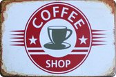 Metalen Decoratie Wandbord - Koffie - coffee Shop - Vintage - Retro