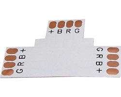 T connector - 10mm PCB - 4 pin - RGB (5stuks)