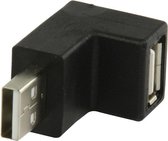 USB 2.0-Adapter 90° Haaks USB A Male - USB A Female Zwart
