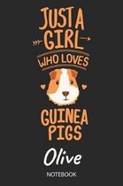 Just A Girl Who Loves Guinea Pigs - Olive - Notebook