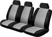 Car Plus Stoelhoezen Set Van Uni Polyester Zwart/grijs 6-delig