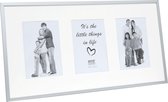 Deknudt Frames S67AJ1 P3A 10x15cm Multifotolijst in mat zilverkleur met witte passe-partout voor 3 foto's 10x15cm