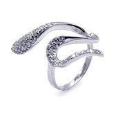 Amazing Jewelry zilveren ring met heldere zirkonia's