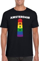 Gay Pride Amsterdammertje shirt zwart heren XL