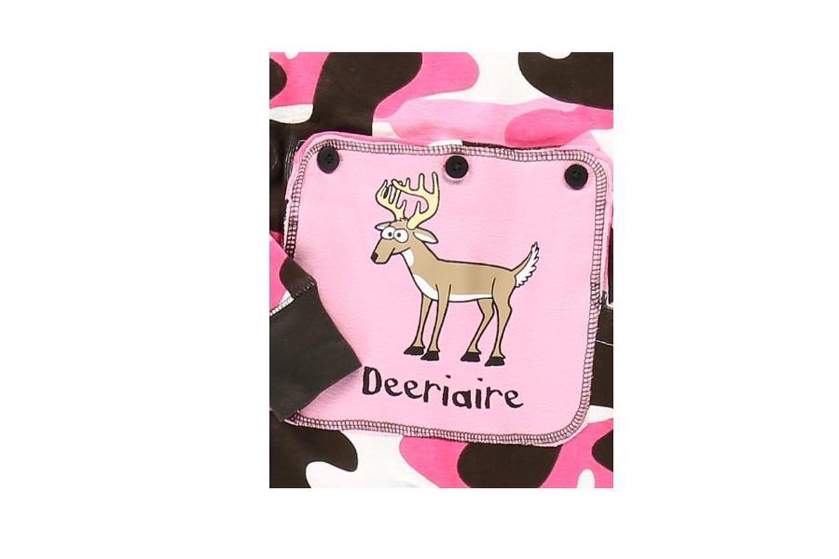 Kinderpyjama LazyOne Flapjacks Onesie roze legerprint met leuke kontflap -  92 | bol.com