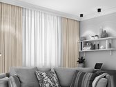 Home of Curtains - LEMONI Rideau occultant et isolant - prêt à l'emploi - avec ruban plissé - 300x260 cm - Chrome Blanc - 1 Pièce