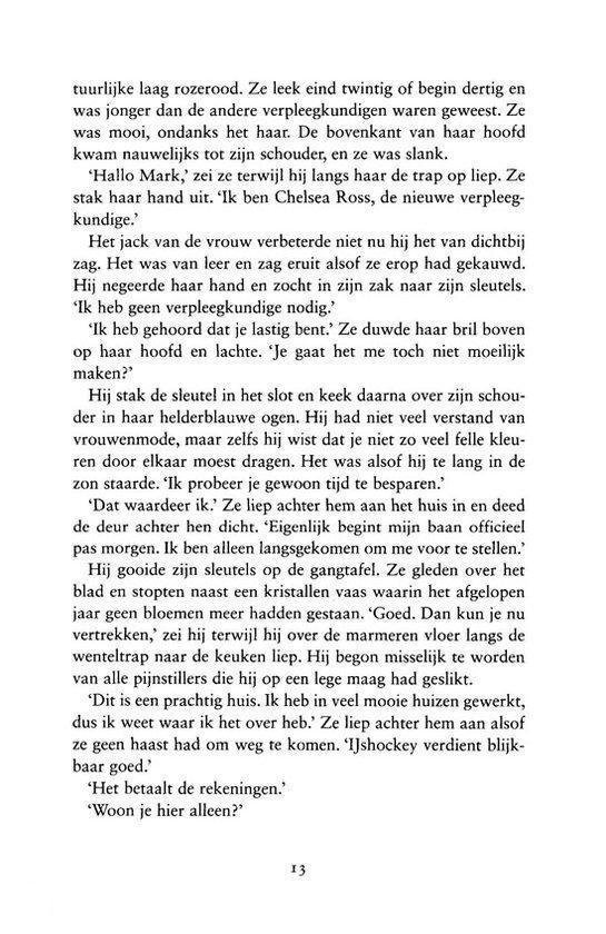 Pagina met tekst, Nederlandse roman.
