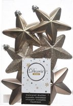 Decoris kersthangers - 6 stuks - 7.5cm - kunststof - mix