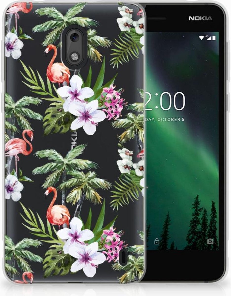 Nokia 2 TPU Hoesje Flamingo Palms