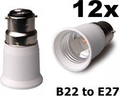 12 Stuks - B22 naar E27 Fitting Omvormer