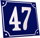 Huisnummerbord groot 'blauw' 47