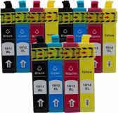 Huismerk - Inktcartridge / T1811 / 2 / 3 / 4 12-Pack / Zwart en Kleur - geschikt voor Epson