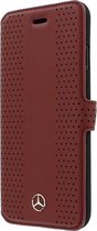 Mercedes-Benz Perforated Leather Book Case - Geschikt voor Apple iPhone 7/8 Plus (5.5") - Rood