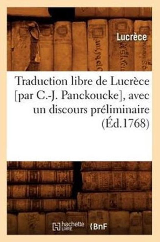 Bol Com Traduction Libre De Lucrece Par C J Panckoucke Avec Un Discours Preliminaire
