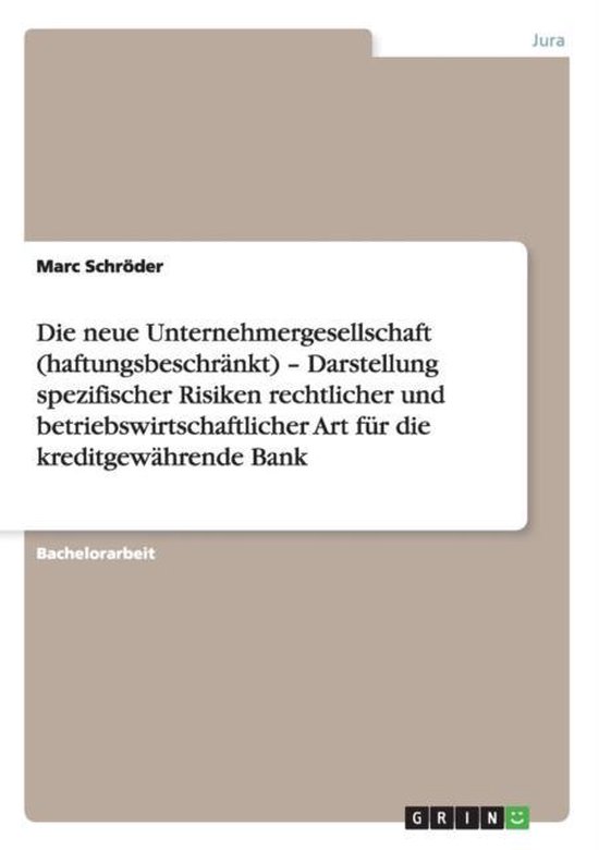 Die neue Unternehmergesellschaft (haftungsbeschränkt) - Dar ... - cover