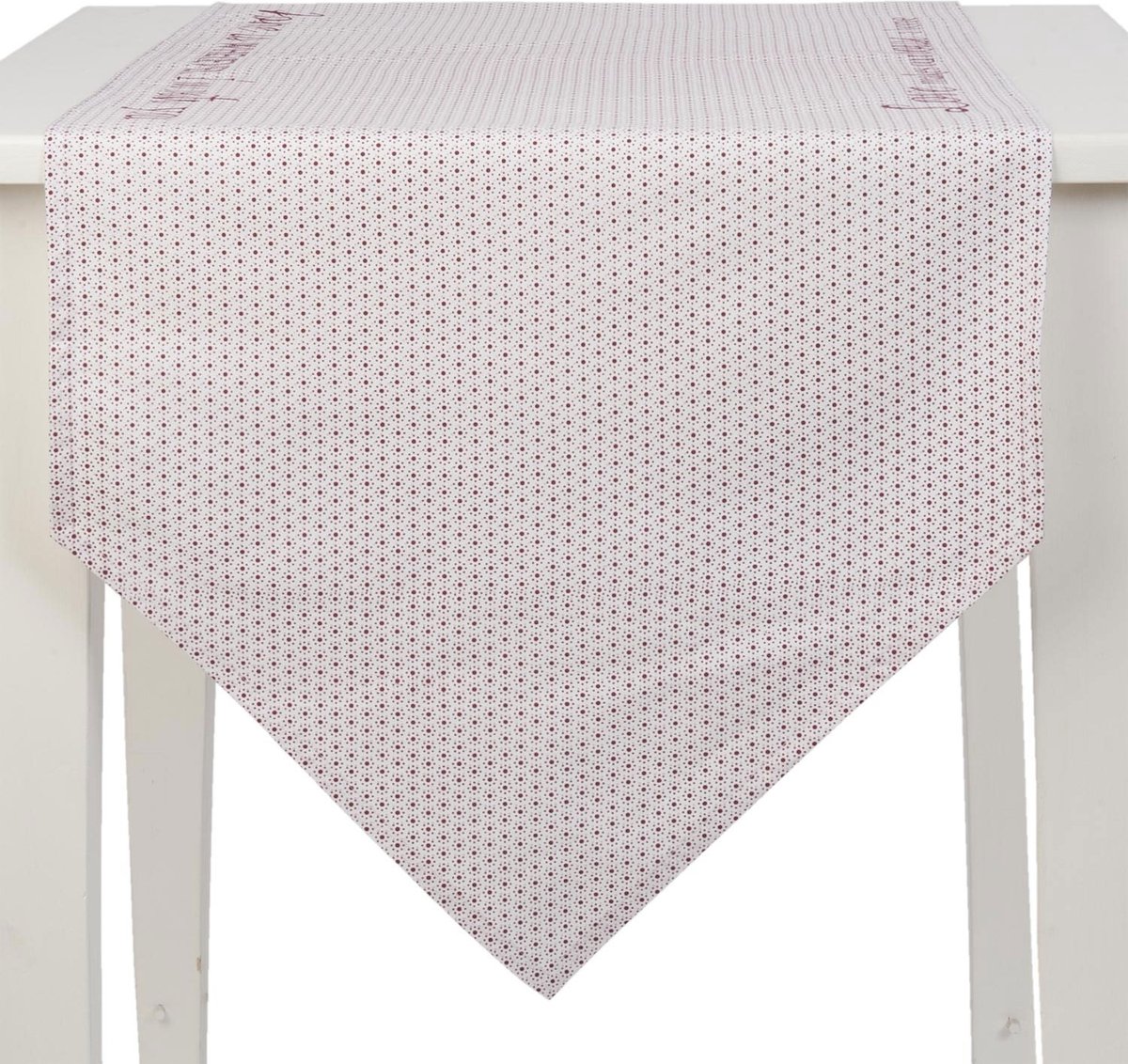 Clayre & Eef - katoenen - Tafelloper - My Lovely Home - rood - 50 x 160 cm