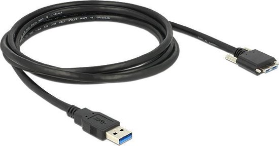 DeLOCK 83281 Câble USB 3.0 / 2.0 0,3m - Noir - Connexion Fiable Et Compacte
