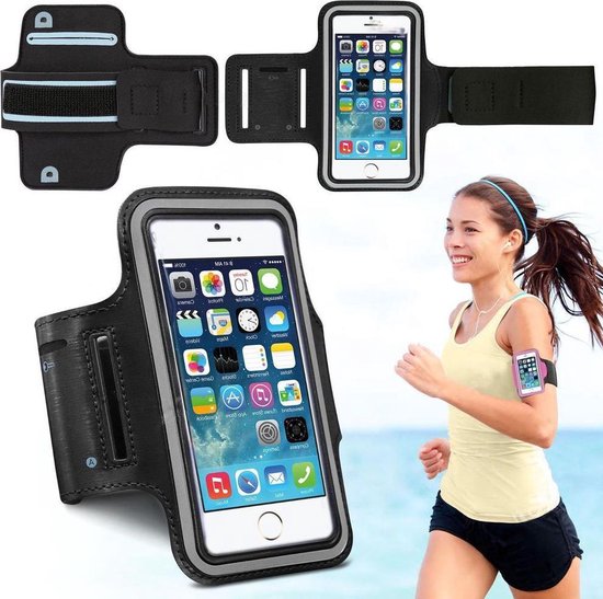 Sport / Hardloop Armband Hoesje Spatwaterdicht – Zwart – Geschikt |