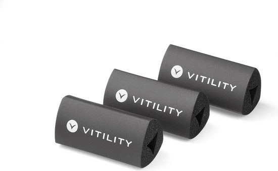 Drie zwarte penverdikkers met 'VITILITY' logo.