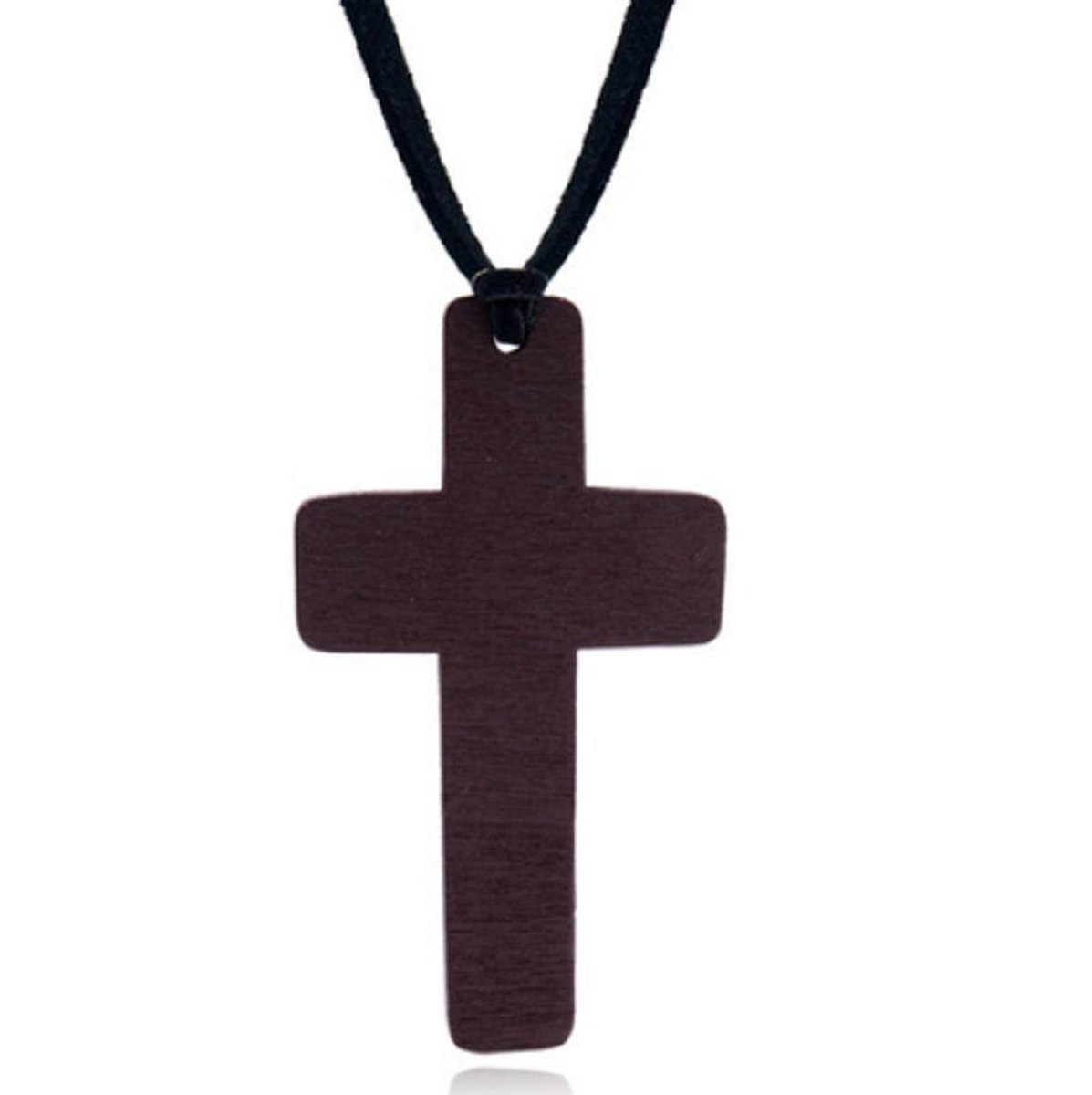 Bruin houten kruis ketting | bol.com