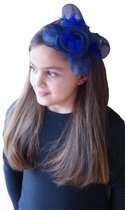 Jessidress Zeer elegante Feestelijke Diadeem Haarbloemen met Veren - Blauw