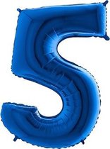 Folieballon - numbers - 40" - blue - 5
