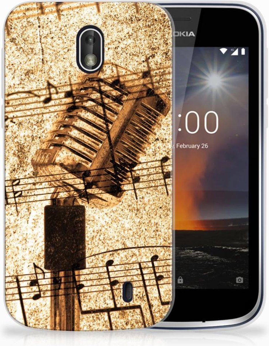 Nokia 1 Siliconen Hoesje met foto Bladmuziek