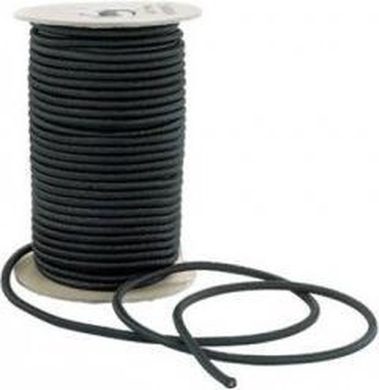 Elastisch Touw - 6 mm - ZWART - elastiek per meter | bol.com