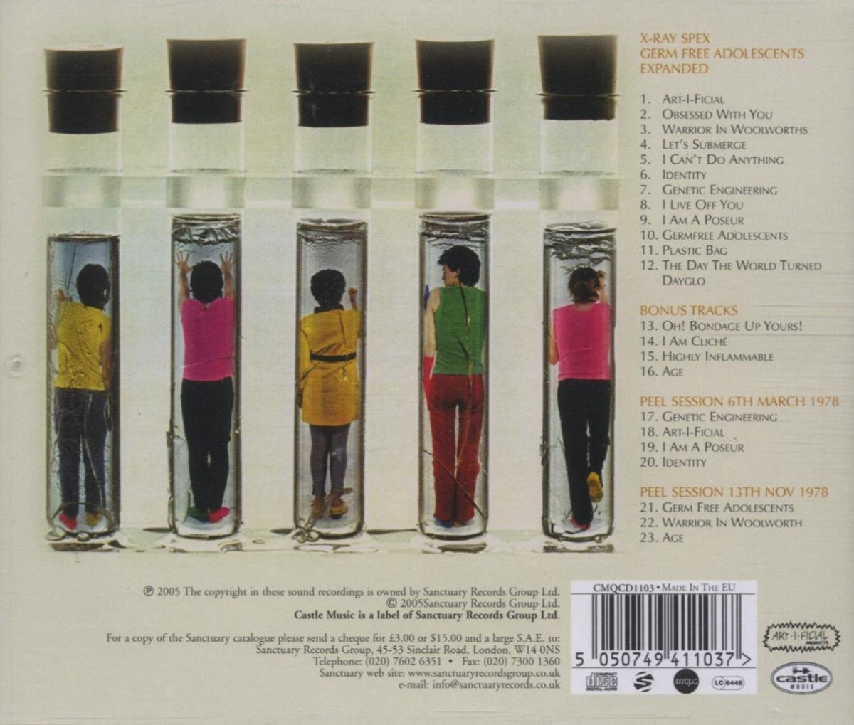 Germ Free Adolescents, XRay Spex CD (album) Muziek