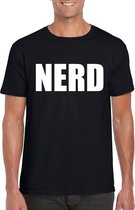 Nerd tekst t-shirt zwart heren XL