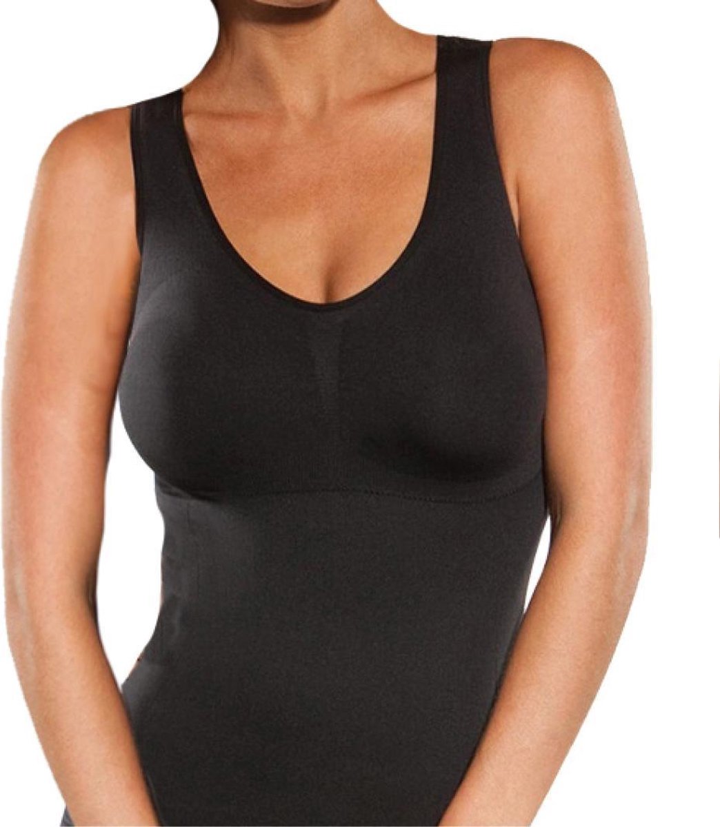 Figuur corrigerend shirt - shapewear hemd dames - top slankt af en  ondersteunt - zwart l | bol.com