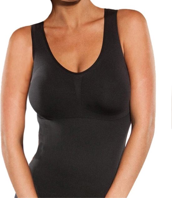 bol.com | Figuur corrigerend shirt - shapewear hemd dames - top slankt af  en ondersteunt - zwart l