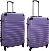 Travelerz kofferset 2 delig ABS groot - met cijferslot - reiskoffers 69 en 95 liter - lila