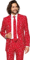 OppoSuits Iconicool - Mannen Kostuum - Rood - Kerst - Maat 56