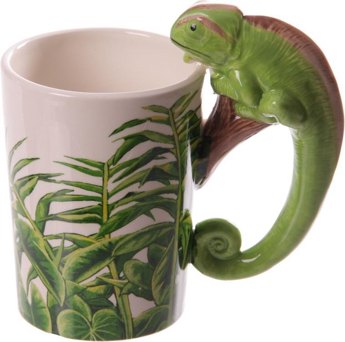 Puckator Mok Kameleon – Handvat met dier – Aardewerk – 13 x 8 x 13 cm