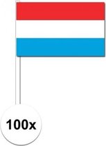 100x Luxemburgse zwaaivlaggetjes 12 x 24 cm