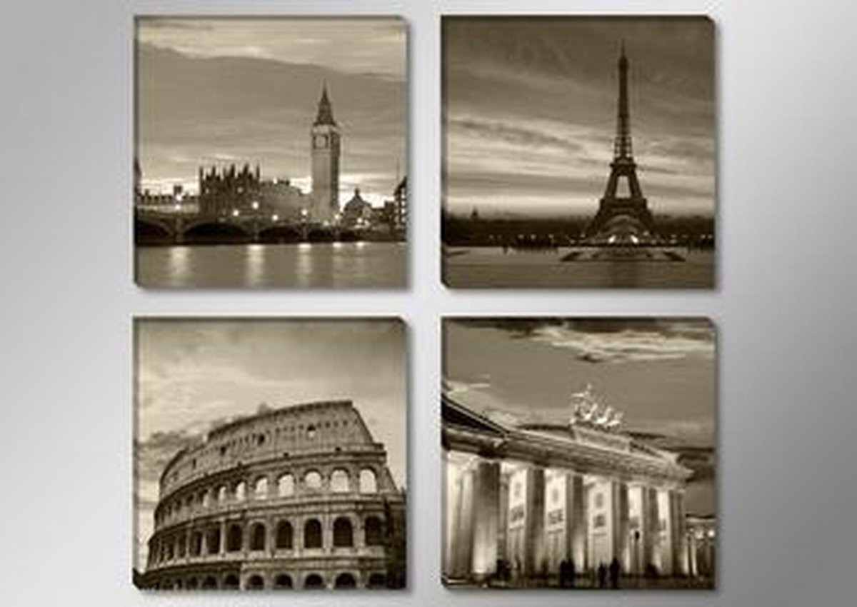 Art4-all Canvas schilderij World City's - 60x60cm