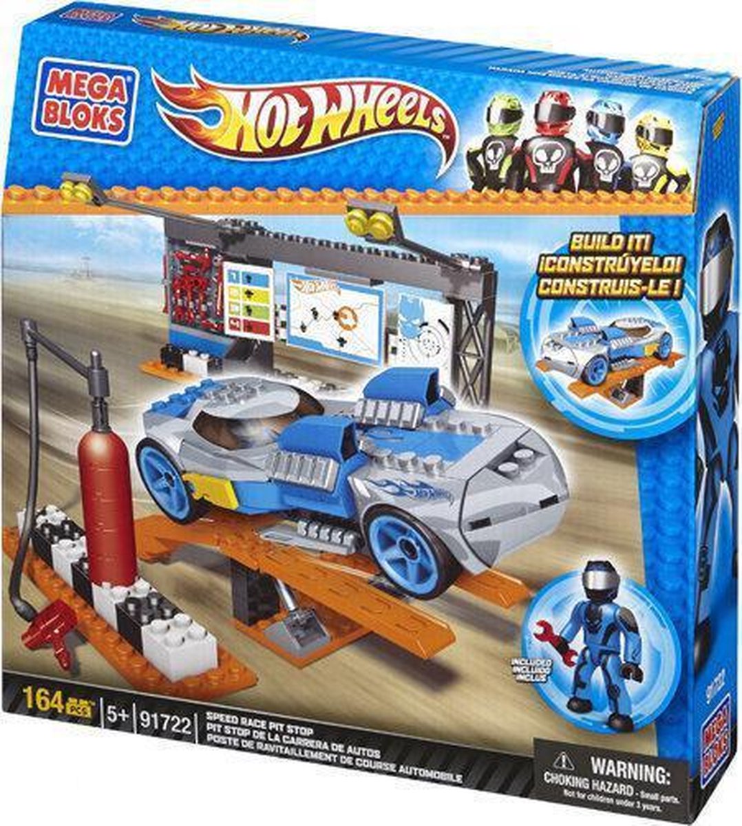 Mega Bloks Hot Wheels Speed Racer Pit Stop Constructiespeelgoed