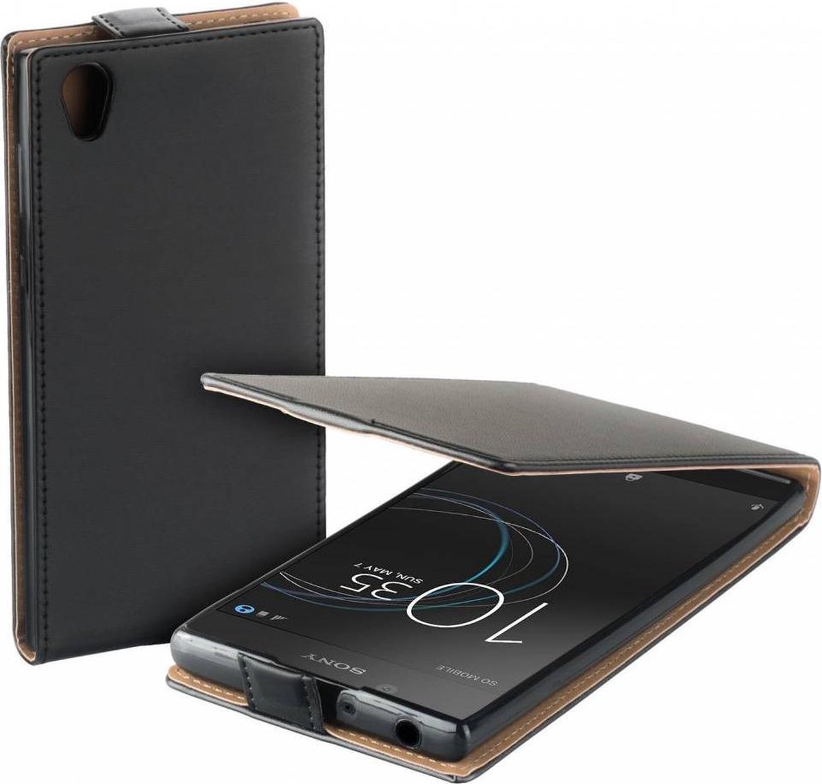 Zwart eco flipcase cover hoesje Geschikt voor Sony Xperia L1