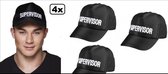 4x Baseball pet SUPERVISOR verstelbaar