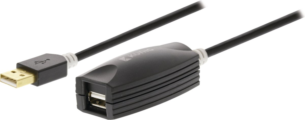 Konig actieve USB naar USB verlengkabel - USB2.0 - 5 meter | bol.com